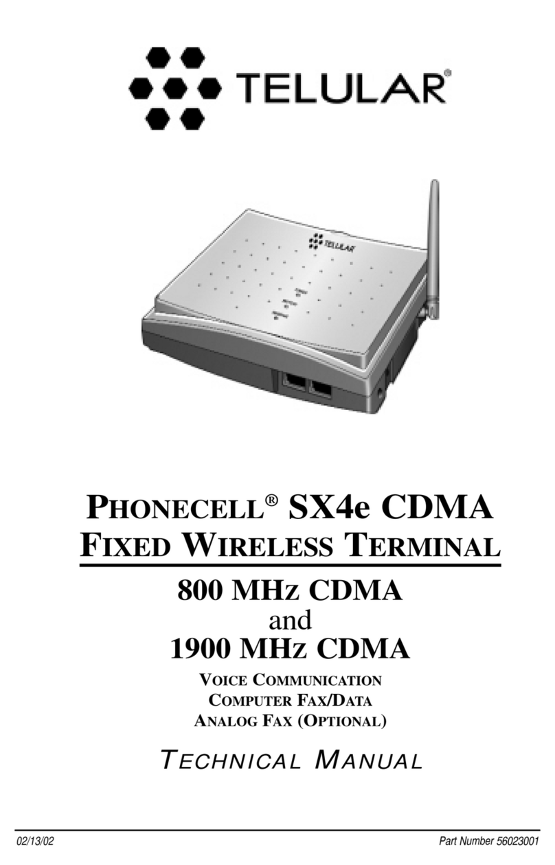 Telular PHONECELL SX4e CDMA Technical manual Telular PHONECELL SX4e CDMA Technical manual