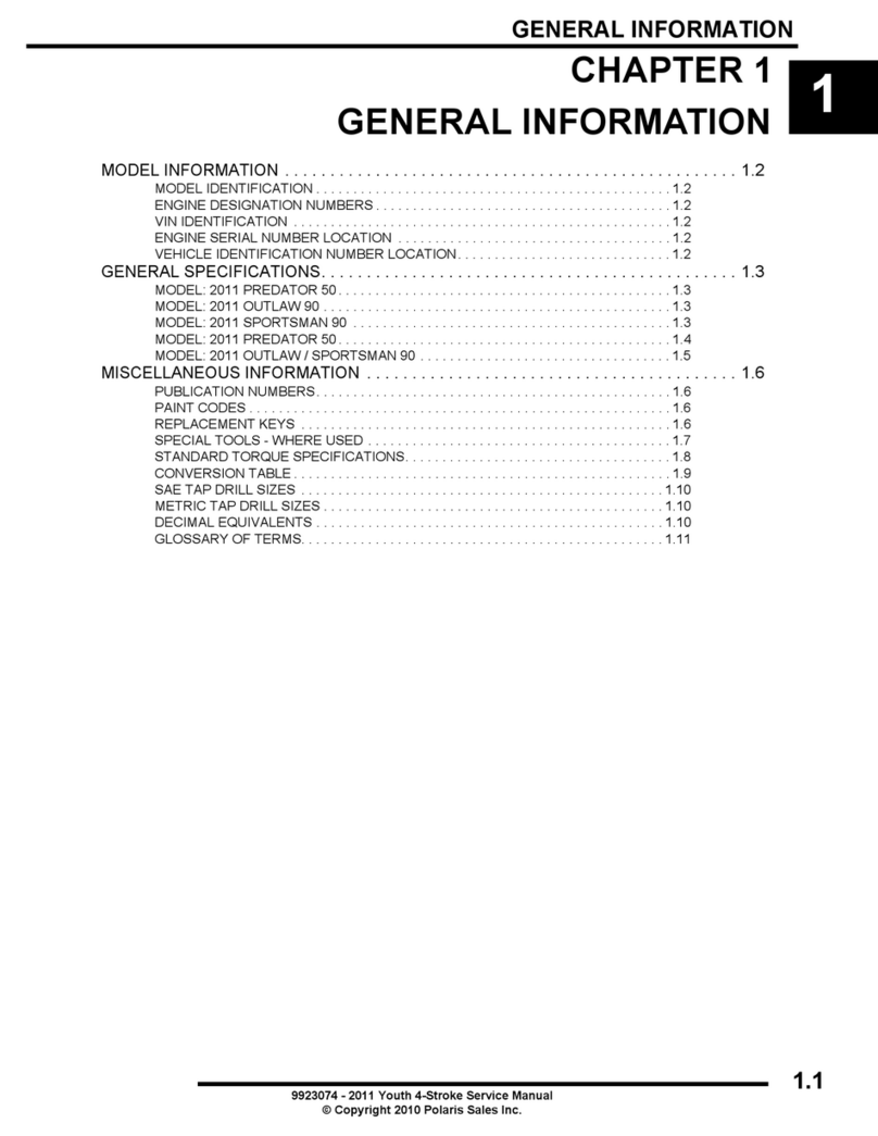 Polaris 2011 PREDATOR 50 User manual