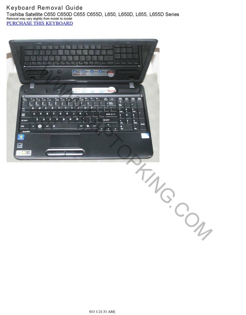 Toshiba Satellite C650 Series Removal guide