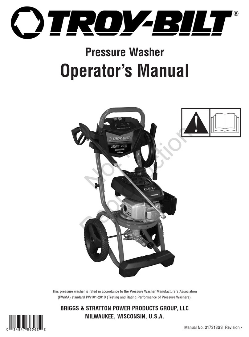 Troy-Bilt Pressure Washer Operator's manual