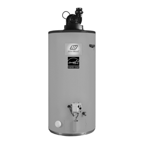John Wood POWER VENTED GAS FIRED WATER HEATER Installation and operating instructions