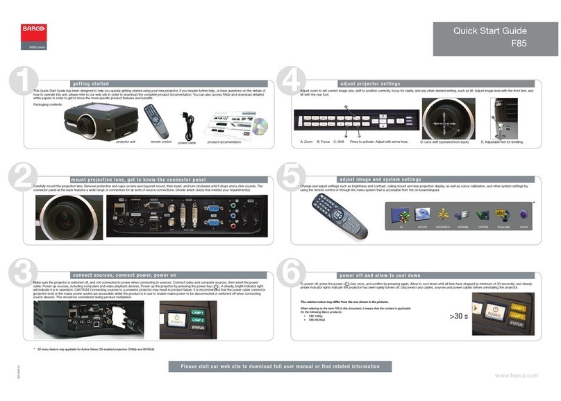 Barco F85 User manual Barco F85 User manual