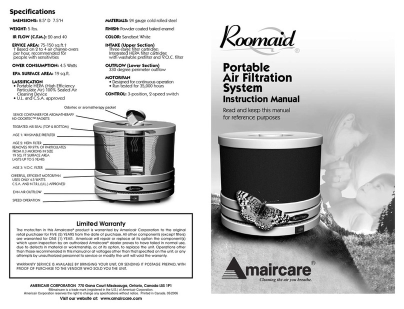 Amaircare Roomaid instruction manual