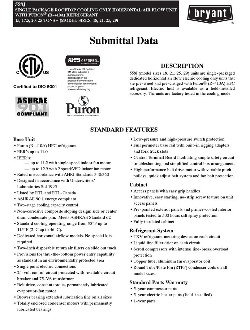 Bryant LEGACY 558J Installation and user guide