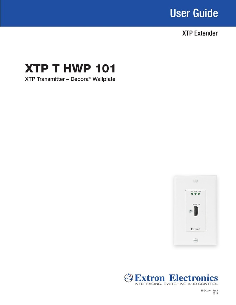 Extron electronics XTP T HWP 101 User manual