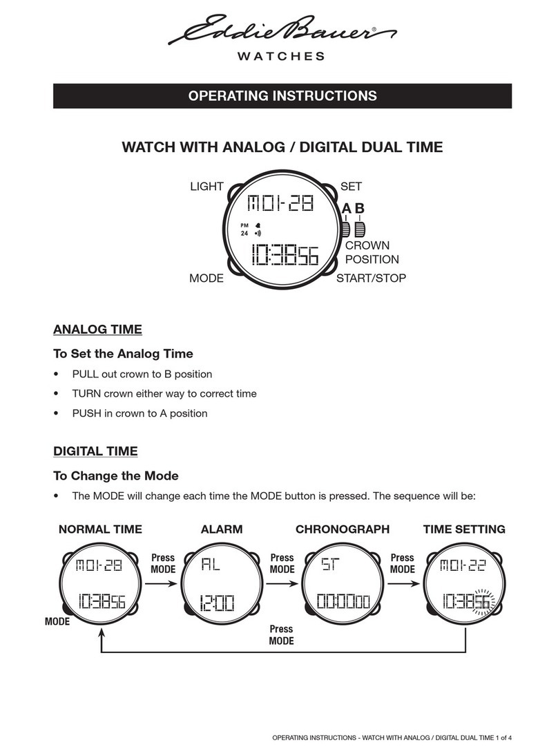 Eddie Bauer Watch operating instructions