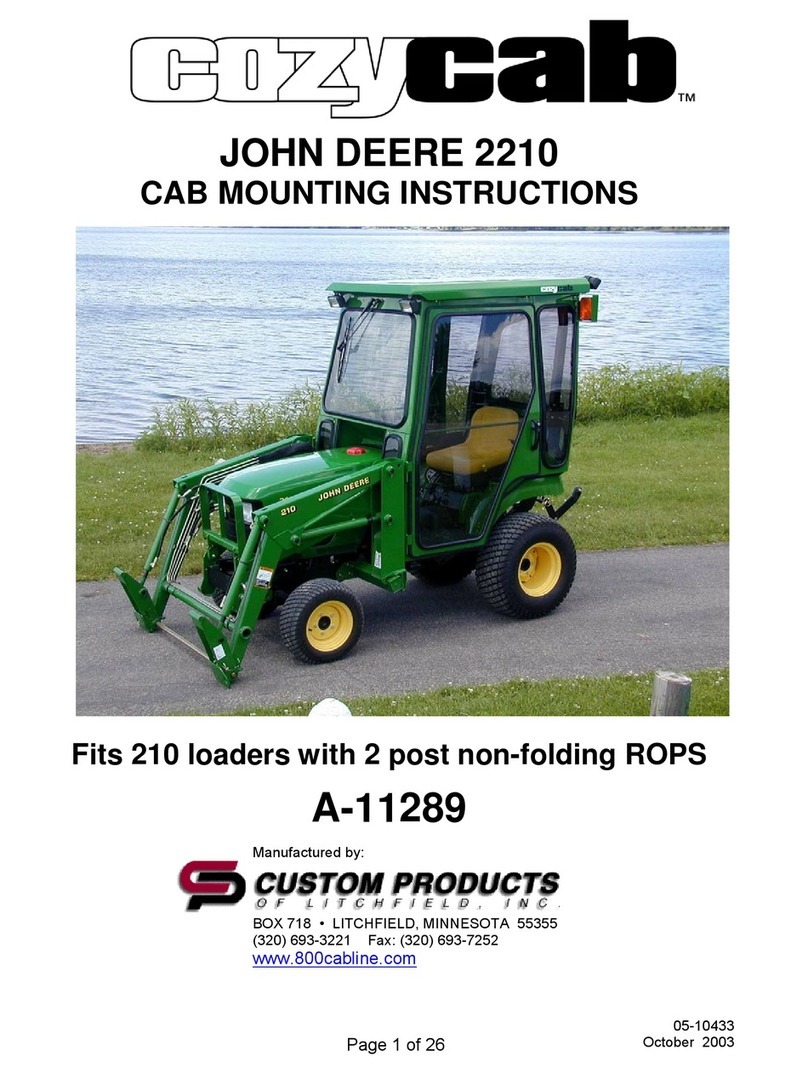 Cozy Cab JOHN DEERE 2210 Mounting instructions