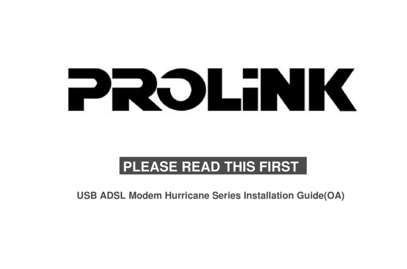 PROLiNK USB ADSL Modem Hurricane Series User manual PROLiNK USB ADSL Modem Hurricane Series User manual