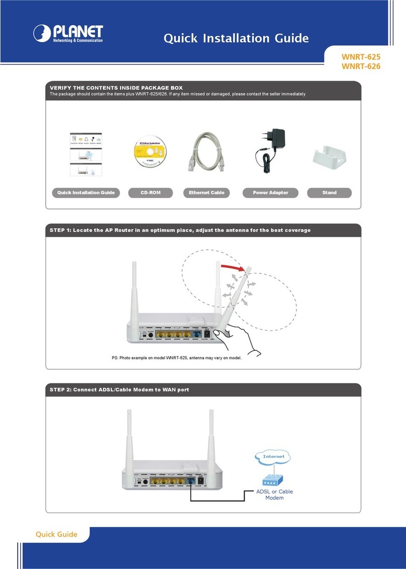 Planet WNRT-625 Quick installation guide
