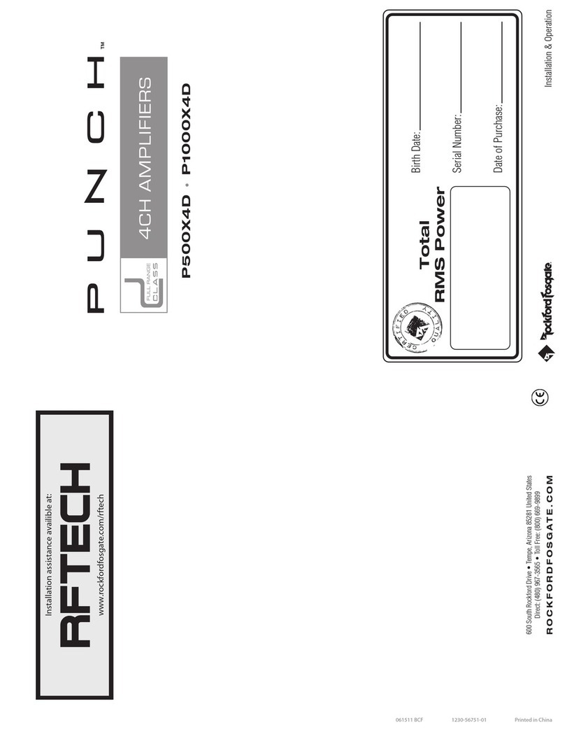 Rockford Fosgate Punch P500X4D Installation & operation guide