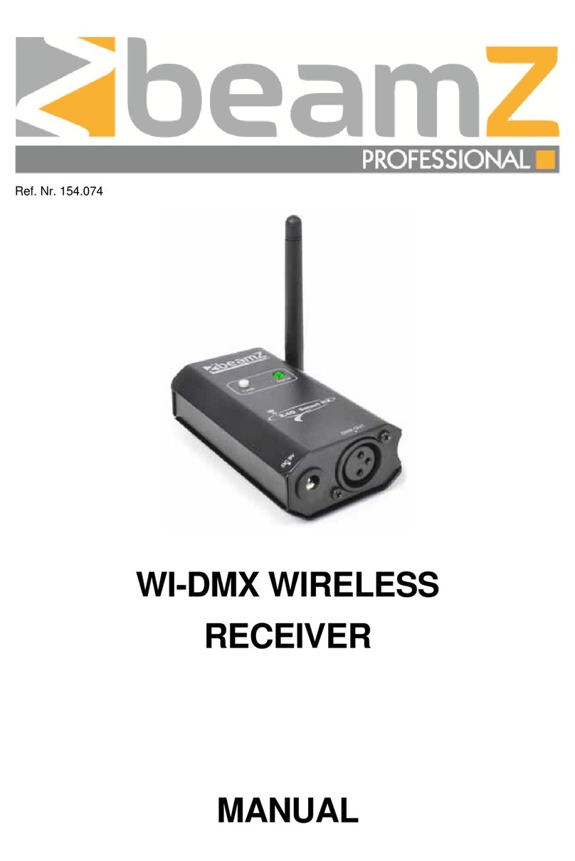 Beamz wi-dmx wireless receiver user manual