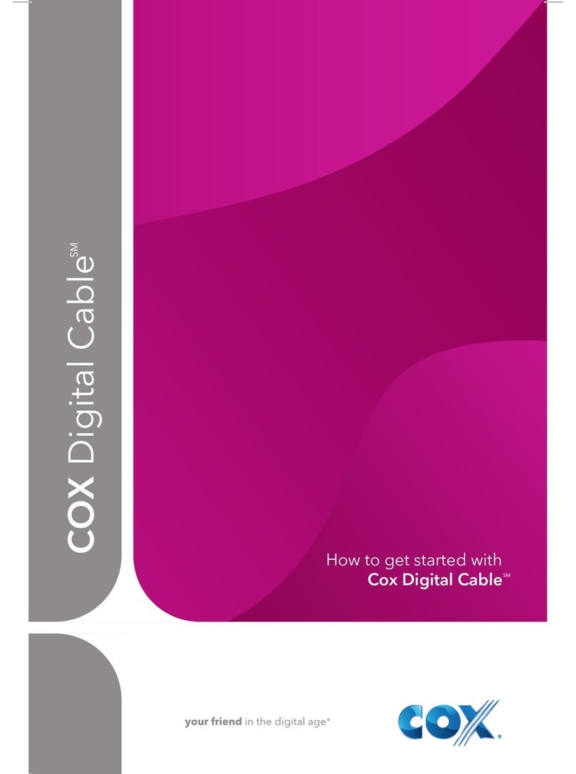 COX Digital Cable Specification sheet