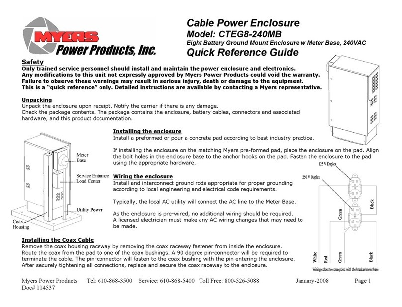 Myers Power Products CTEG8-240MB Quick reference guide