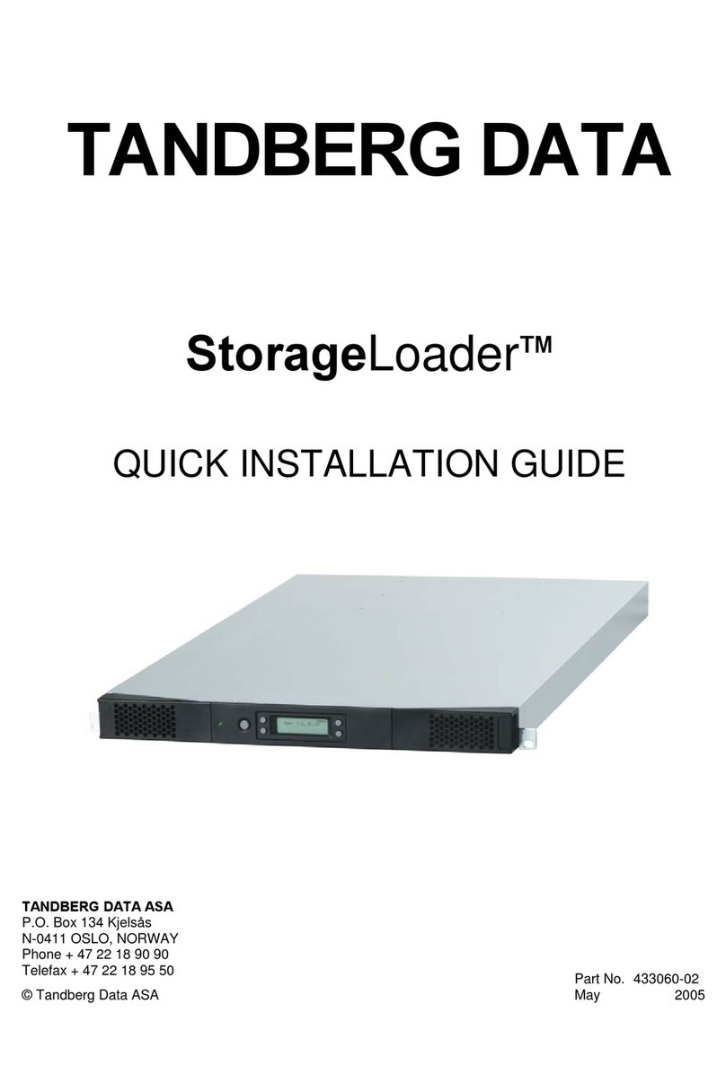 Tandberg Data StorageLoader Quick installation guide Tandberg Data StorageLoader Quick installation guide