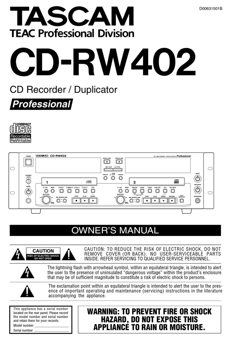 Tascam CD-RW402 User manual