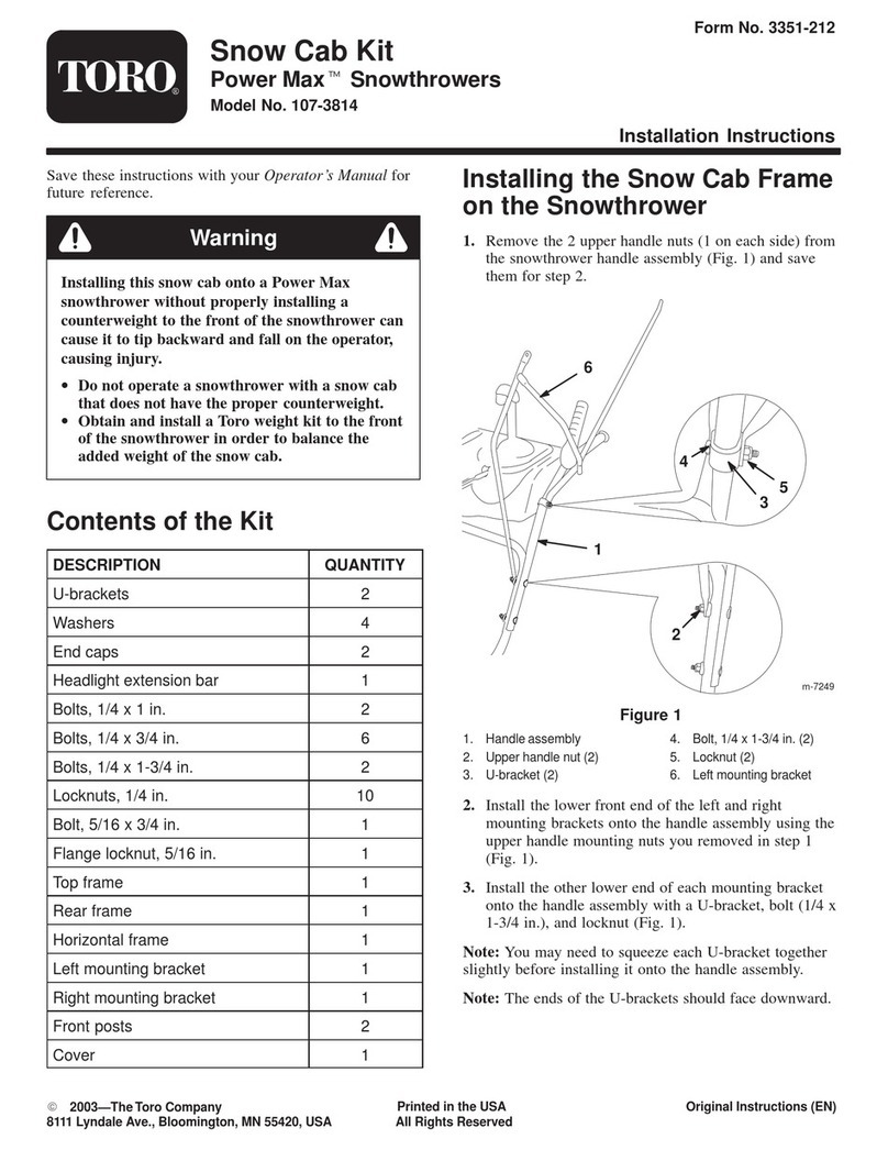 Toro 107-3814 installation instructions