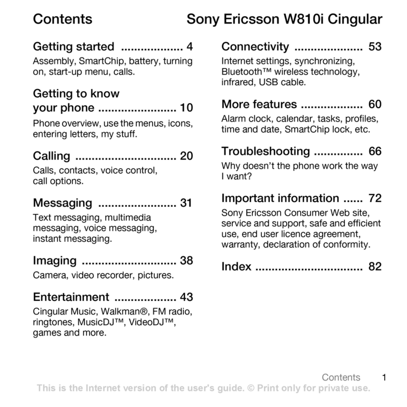 Sony Ericsson GSM 850 User manual
