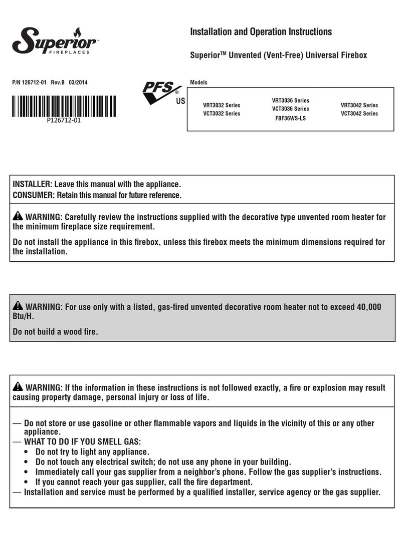 Superior VRT3032 Series Installation and operation instructions