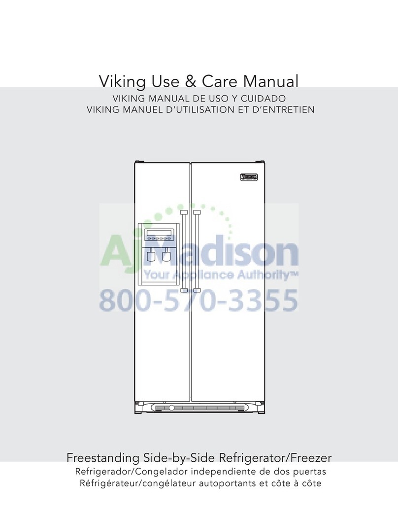 Viking Freestanding Side-by-Side Refrigerator User manual