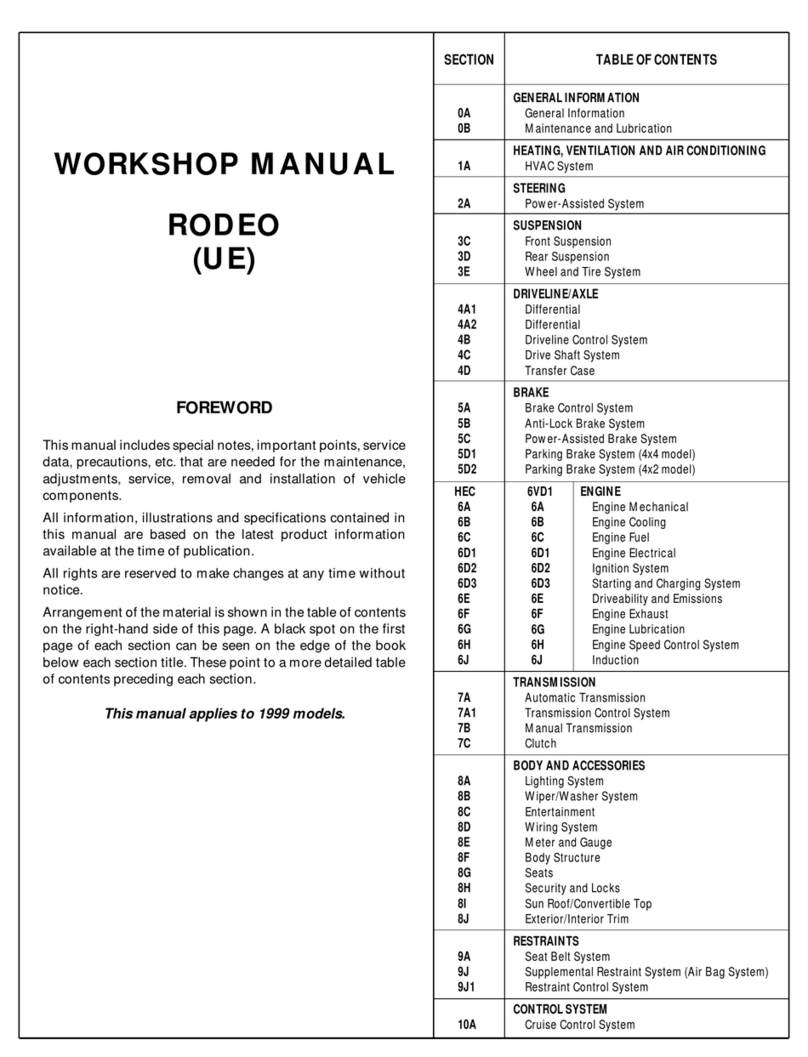 Isuzu 1999 RODEO Instruction manual