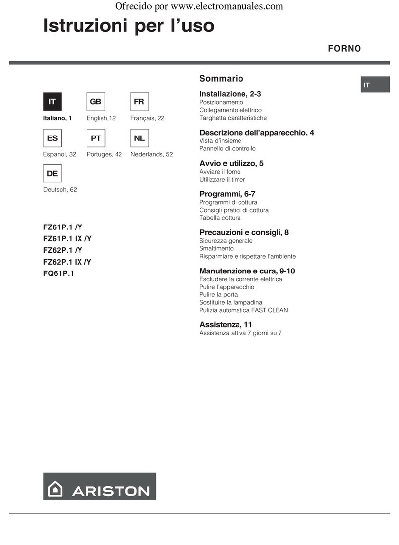 Ariston FZ61P.1 IX/Y operating instructions