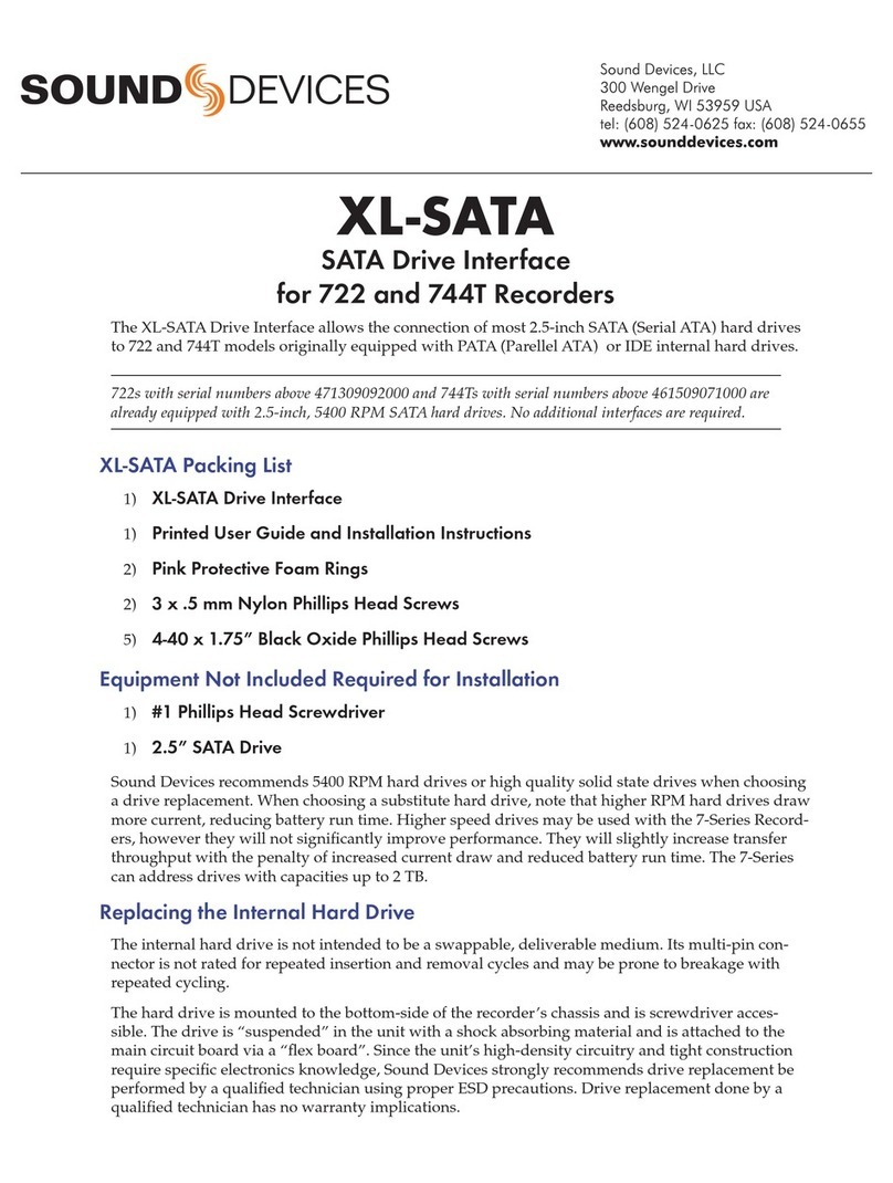 Sound Devices XL-SATA Operating instructions