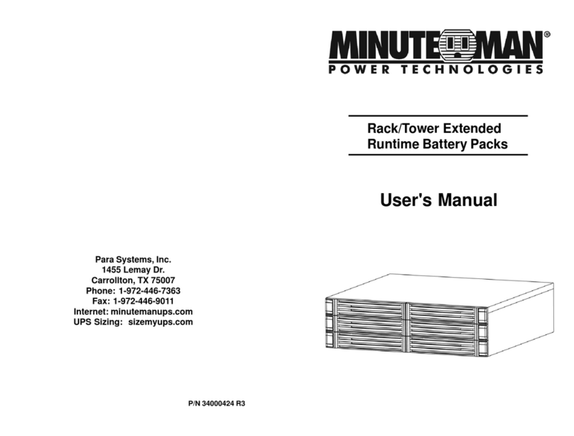 Minuteman Rack/Tower Extended Runtime Battery Packs User manual