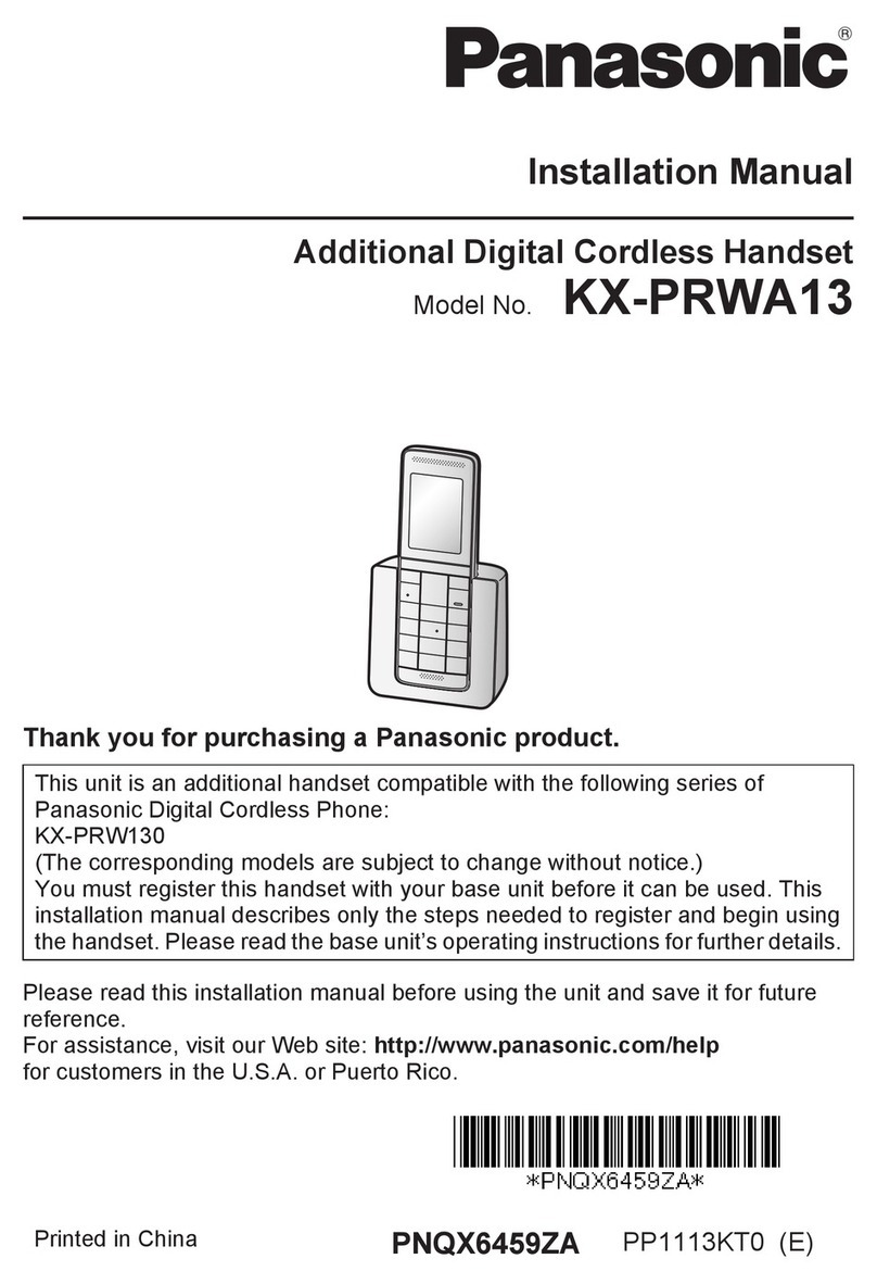 Panasonic KX-PRWA13 installation manual