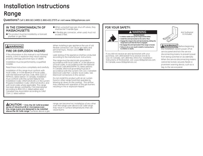 GE Range User manual