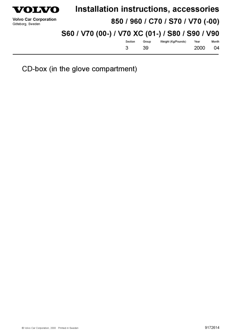 Volvo 960 Installation instructions, accessories