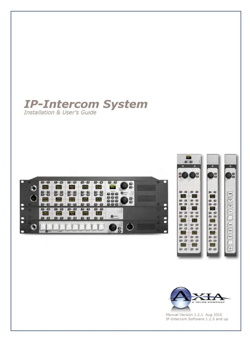 Axia IP-Intercom System Installation & user guide
