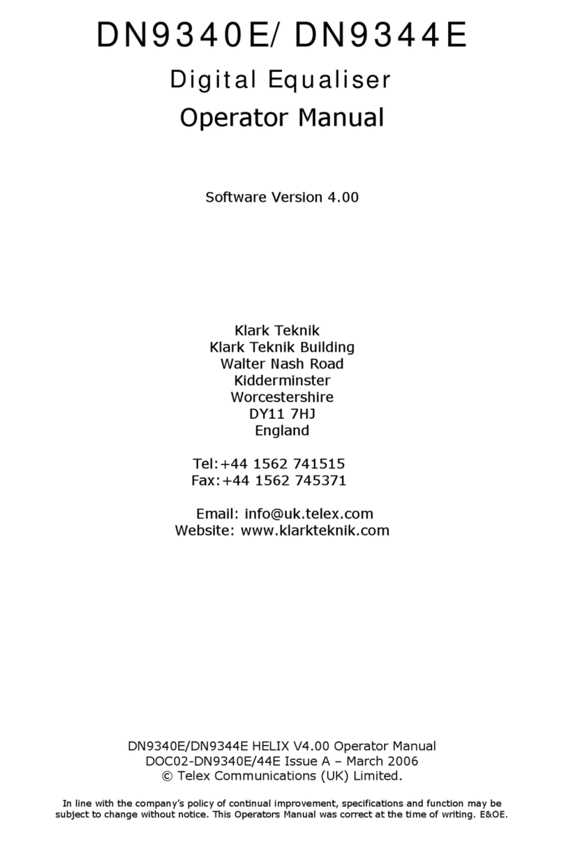 Klark Teknik HELIX DN9340E User manual