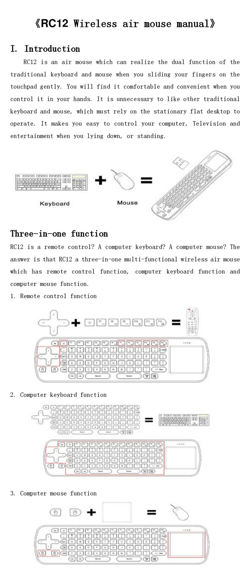 Measy RC12 manual