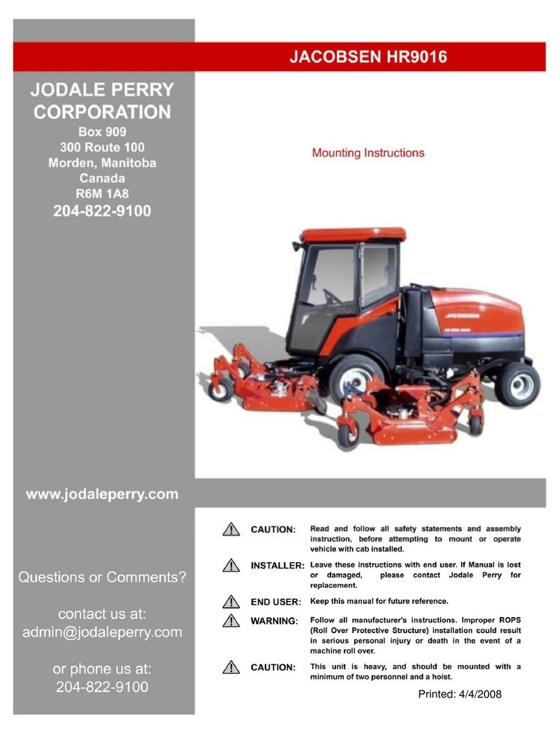 Jodale Perry Corporation Jacobsen HR9016 Mounting instructions