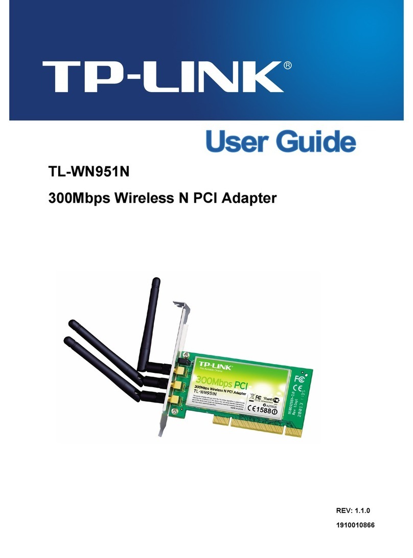 TP-Link TL-WN951N - IEEE 802.11b/g 802.11n Draft 2.0 PCI Wireless... user guide