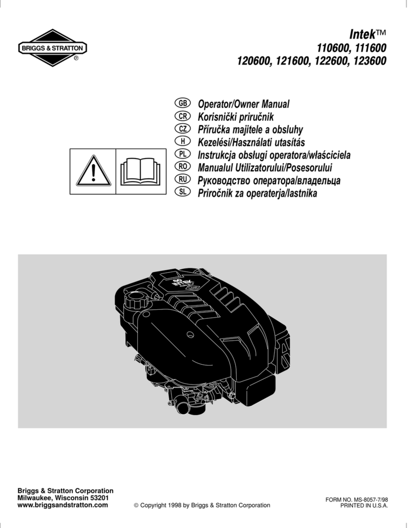 Briggs & Stratton Intek 110600 Operation and owner's manual