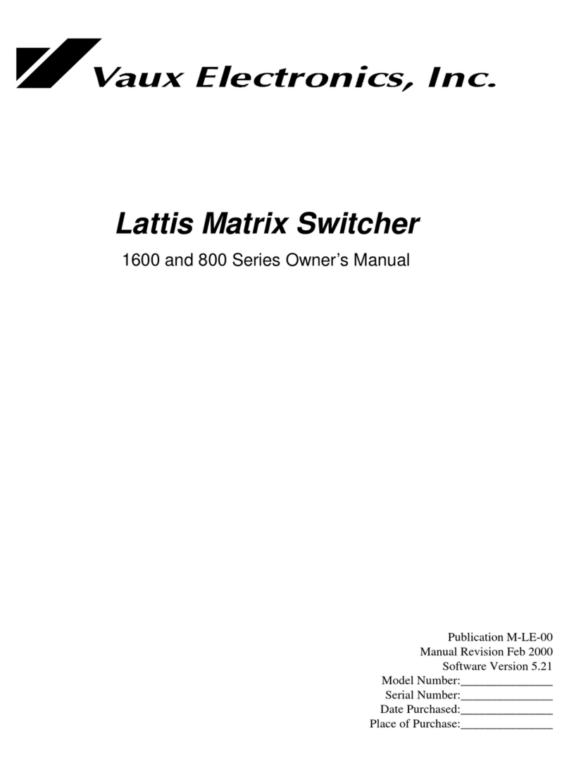 Vaux Electronics Lattis 1600 Series owner's manual