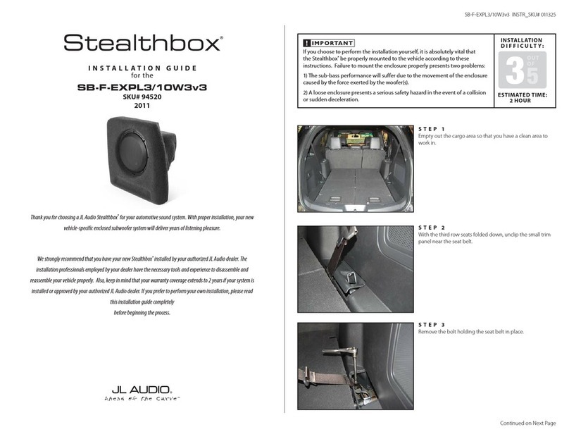 JL Audio Stealthbox SB-F-EXPL3/10W3v3 User manual