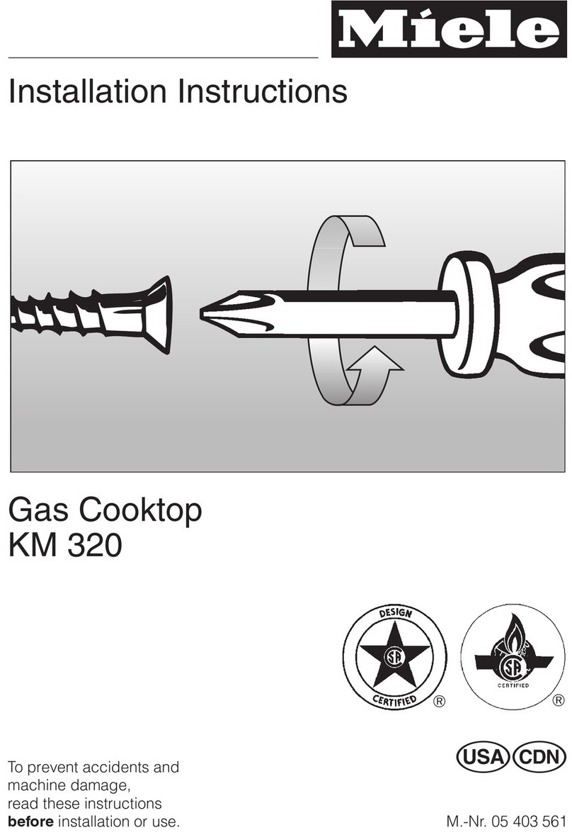 Miele KM 320 installation instructions