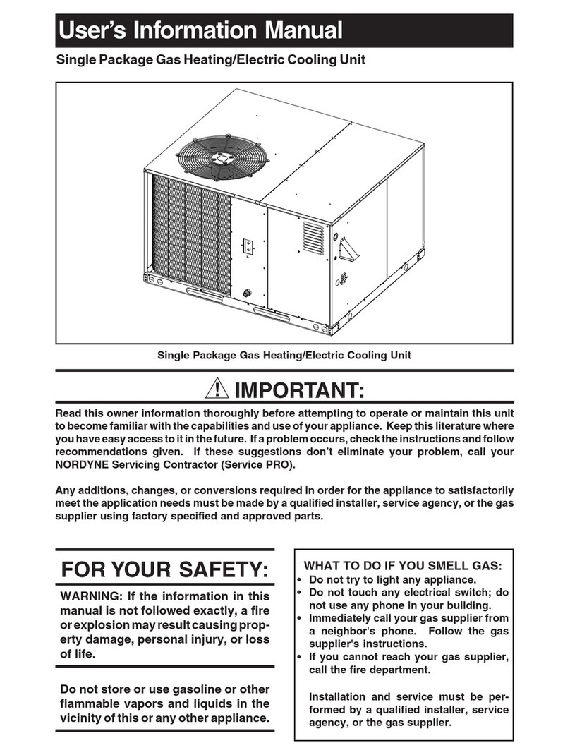 Nordyne Single Package Gas Heating/Electric Cooling... Guide