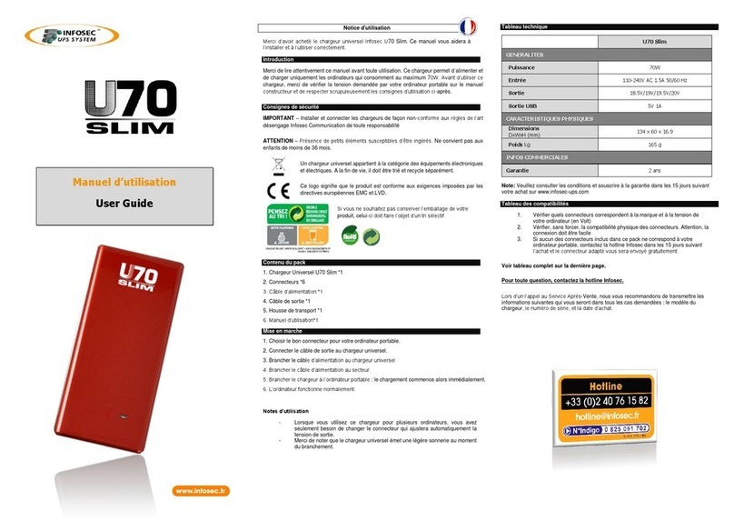 INFOSEC UPS SYSTEM U70 Slim user guide