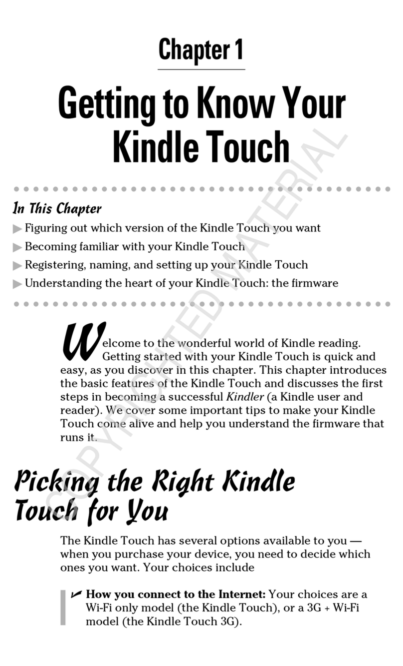 Amazon KINDLE TOUCH Assembly instructions