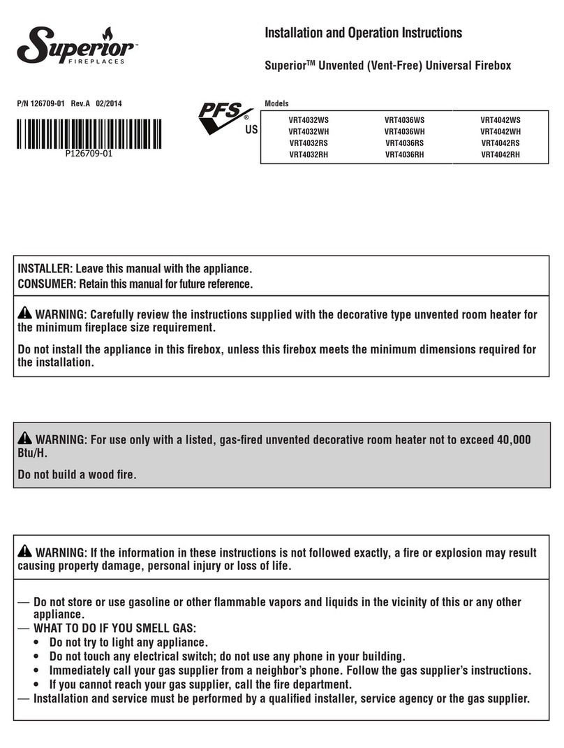 Superior VRT4032WS Installation and operation instructions