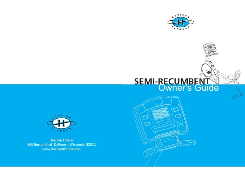 Horizon Fitness Semi-recumbent owner's guide