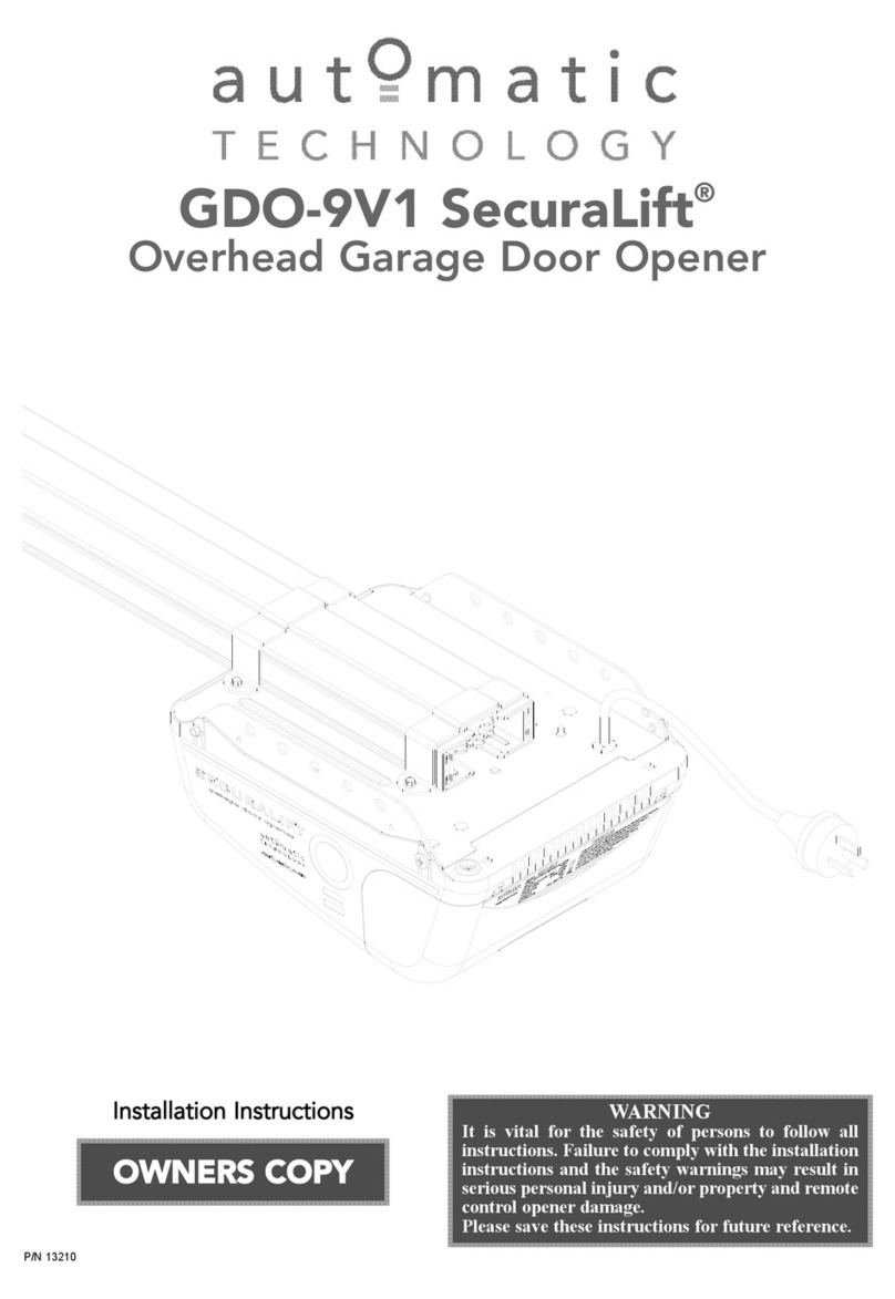Automatic Technology GDO-9V1 SecuraLift User manual