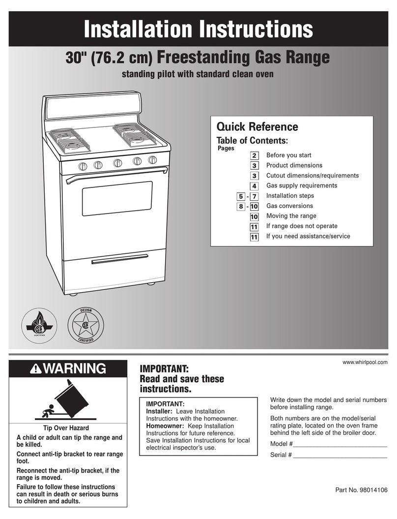 Whirlpool 98014106 installation instructions