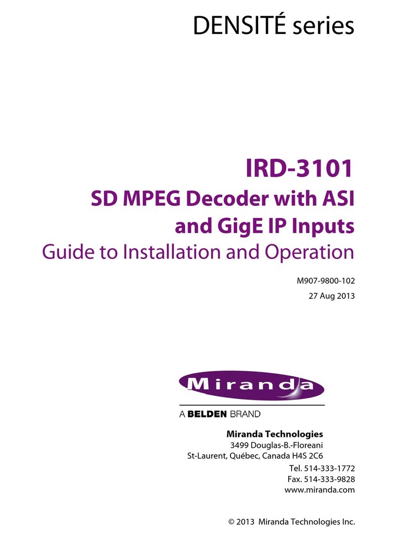 Miranda DENSITE IRD-3101 Instruction Manual
