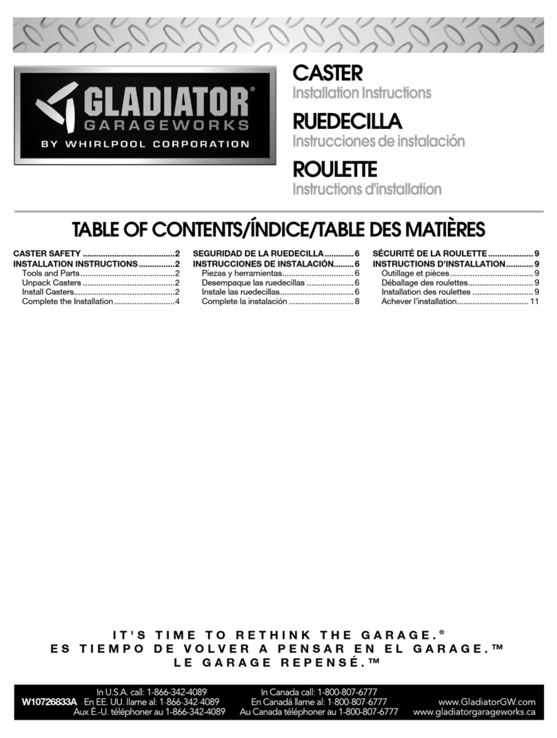 Gladiator CASTER installation instructions