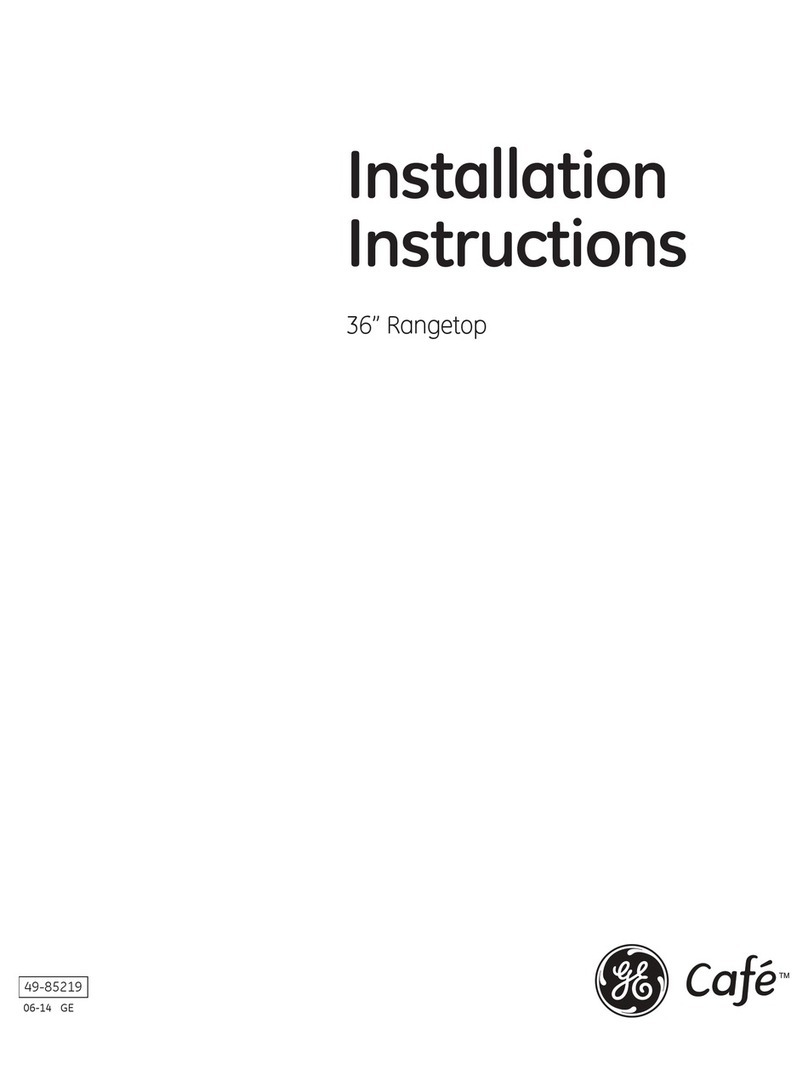 GE 36" Rangetop installation instructions