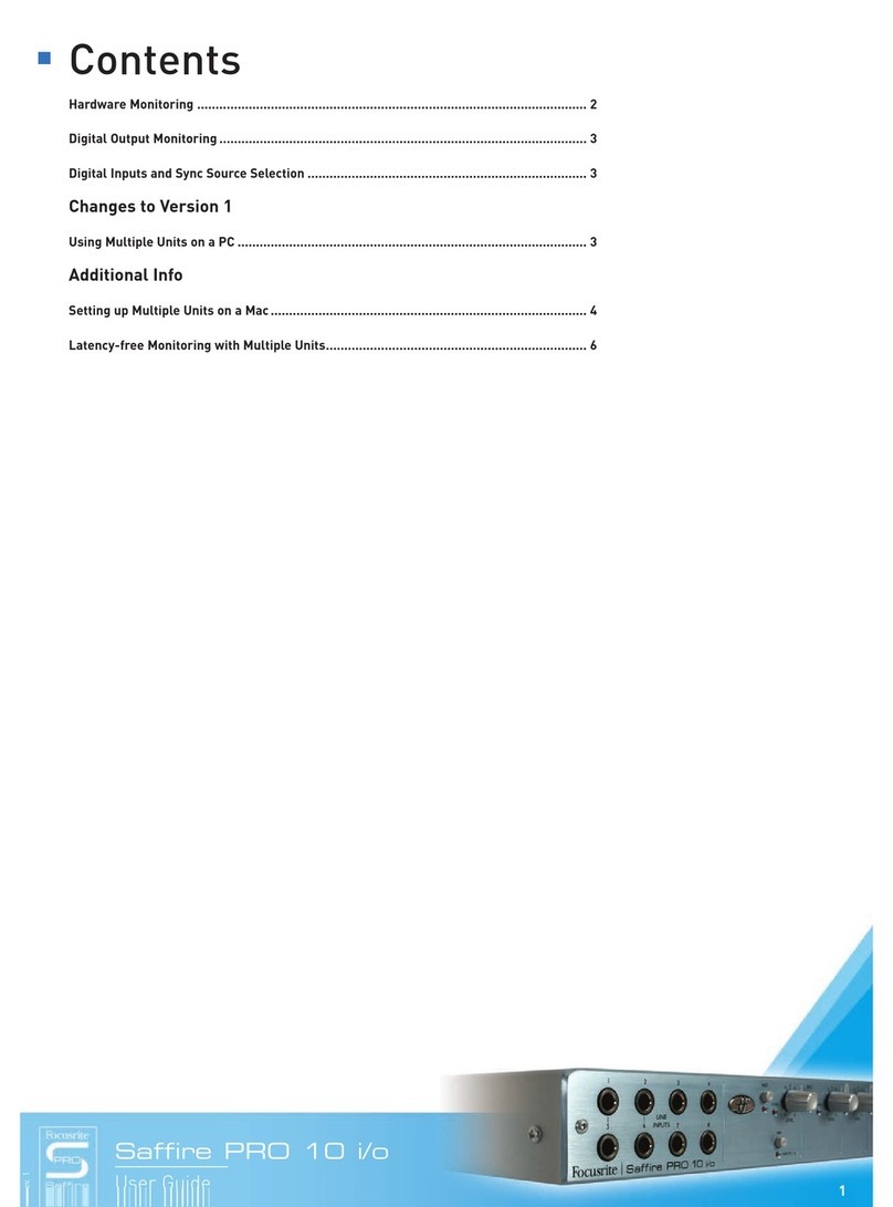 Focusrite Saffire Pro 10 I/O Guide User manual